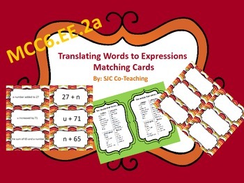 Preview of Translating Words to Expressions Matching Cards