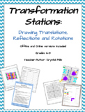 Translations, Reflections & Rotations Math Stations (print