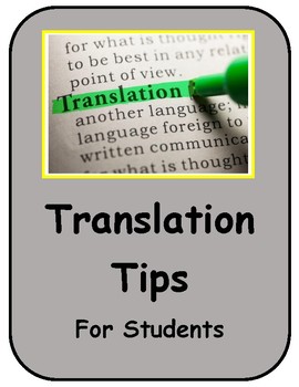 Preview of World Language Translating Tips & Guide Spanish/English
