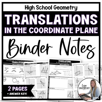 Preview of Translations - Binder Notes for Geometry