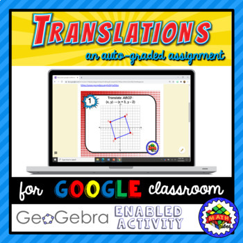 Preview of Translations Digital Assignment | Auto-Grade | GeoGebra Enabled