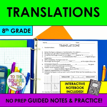 Preview of Translations Notes & Practice | Guided Notes | + Interactive Notebook Pages