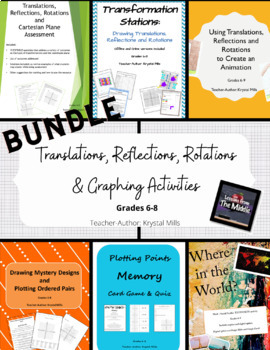 Preview of Bundle: Translations, Reflections, Rotations, and Graphing Activities Gr. 6-8