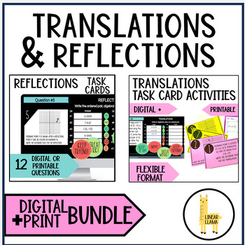 Preview of Translations & Reflections | 8th Grade Math Transformations Activities