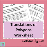 Translations of Polygons on a coordinate plane Worksheet