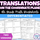 Translations on the Coordinate Plane Differentiated Worksheets