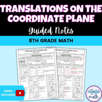 Preview of Translations on the Coordinate Plane Guided Notes Lesson