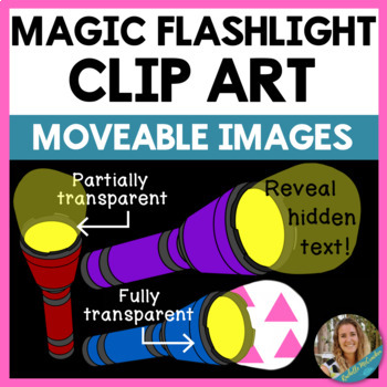 Preview of Transparent Magic Flashlights Clip Art! Use with Word Hunts, I Spy, Mysteries