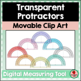 Transparent Protractor Movable Clipart for Measuring Angle