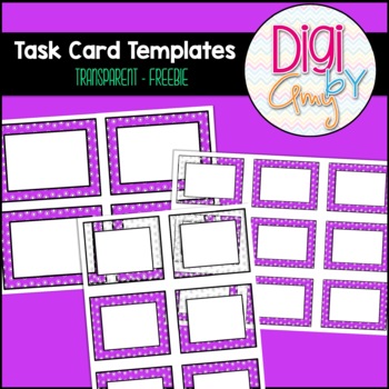 Preview of Transparent Task Card Templates - FREEBIE
