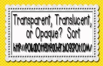 Preview of Transparent, Translucent, or Opaque Sort