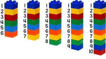Preview of Transparent building blocks with proper labels 1 to 10 in PNG file