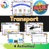 Transport | 4 Unique Vocabulary Activities | BOOM CARDS