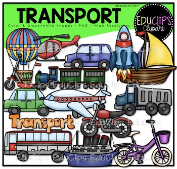 Preview of Transport Clip Art Bundle {Educlips Clipart}