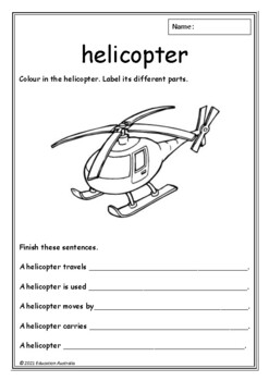 Preview of Transport Information Worksheets - 30 Different Types of Transport