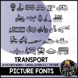 Transport Picture Font {Educlips Clipart}