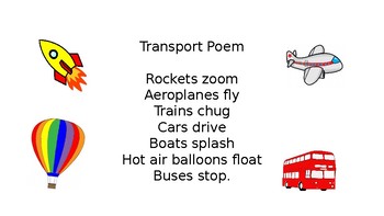 Transport Poetry by Natalie Musker | Teachers Pay Teachers