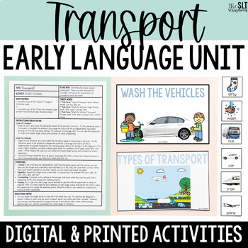 Preview of Transport Themed Early Language Activities- Early Intervention Speech Therapy