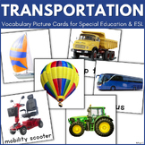 Transportation Picture Cards for ESL Special Education Spe