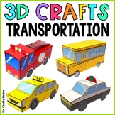 Transportation 3D Craft Activity - Hands-on and No-Prep Cr