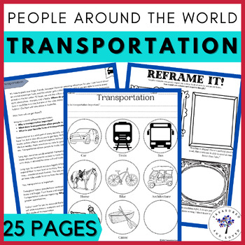 Preview of Transportation of People Around the World Research Project for 3rd & 4th Grade