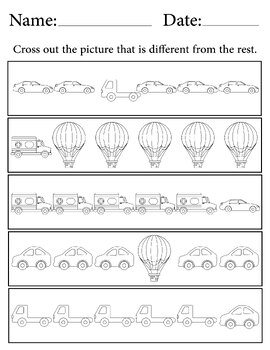 Transportation Activity Sheets for Kids. Find the Different Vehicles ...