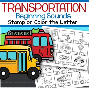 Preview of Transportation Beginning Sounds - Stamp the Letter