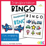 Transportation Bingo Activity Game 30 Different Bingo Cards