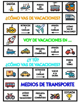 Preview of Transportation - Board game/ Medios de Transporte - Juego de Mesa