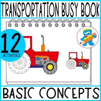 Preview of Transportation Busy Book English & Spanish Toddler activities