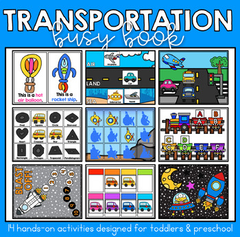 Preview of Busy Book | Transportation Theme | Designed For Toddlers & Preschoolers