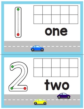 Transportation Car Counting Numbers 1-10 Mat | Math Center | PreK ...