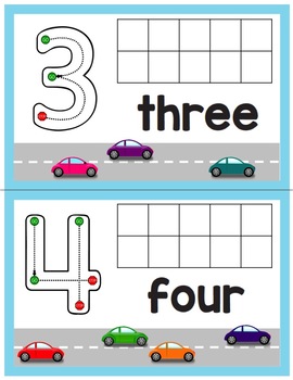 Transportation Car Counting Numbers 1-10 Mat | Math Center | PreK ...
