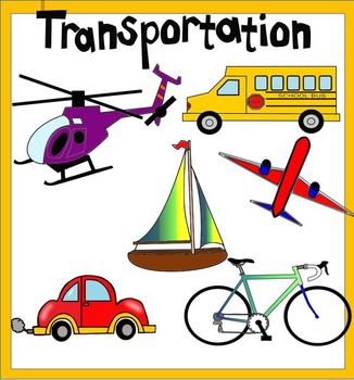 Preview of Transportation Clipart- Includes color and Black & White