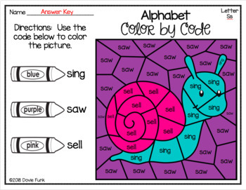 Color by Sight Word Worksheets by Dovie Funk | Teachers Pay Teachers