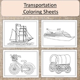 Transportation Color Sheets Pages Art Car Airplane Horse