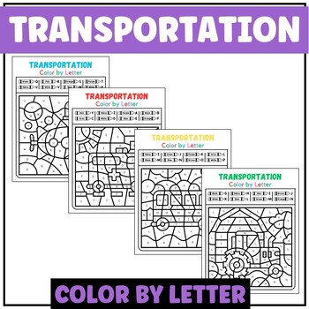 Preview of Transportation Color by Letter Activity Book