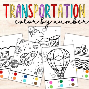 Preview of Transportation Coloring Pages Color by Number