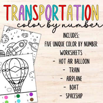 Transportation Coloring Pages Color by Number by Kelly Reci | TPT