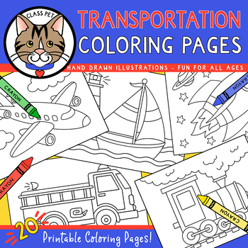 Preview of Transportation Coloring Pages for Preschool | Kindergarten | First Grade