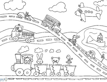 FREE Transportation Coloring Sheet by JAMaROO Kids | TpT
