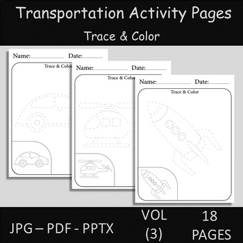 Transportation Coloring Sheets. Tracing and Coloring Vehicles Activity ...