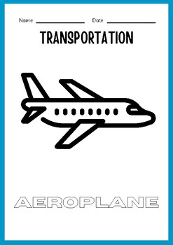 Transportation Coloring book, Cute! Car, Train, plane, bike etc. Enjoy ...