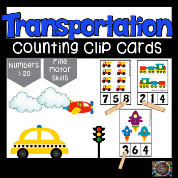 Preview of Transportation Count and Clip Number Cards