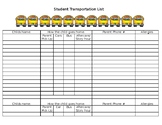 Transportation & Dismissal Editable Chart