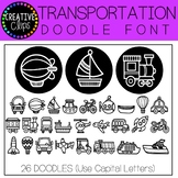 Transportation Doodle FONT {Creative Clips Clipart}