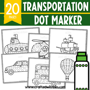 Preview of Transportation Dot Marker Activity Do A Dot Craft Toddler Fine Motor Preschool