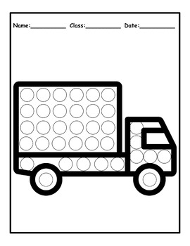 Transportation Dot Markers: Dot Markers Coloring Pages For Preschool by ...