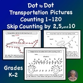 Transportation Dot to Dot Counting from 1-120 Worksheets