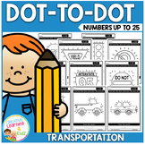 Transportation Dot to Dot Worksheets Counting up to 25 Con